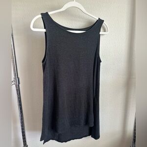 Eileen Fisher Black Asymmetrical Sleeveless Tank Top